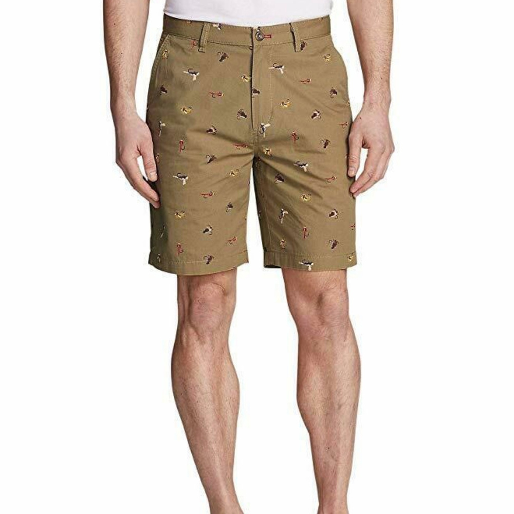 Eddie Bauer Camano Print Shorts Saddle Brown 40